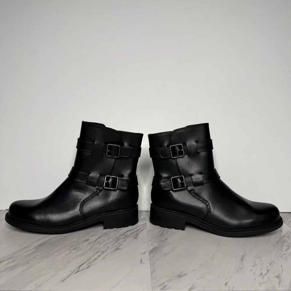 BOC Black Buckle Moto Boot 8M